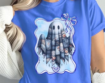 Patchwork Ghost PNG, Coquette Halloween Decor (Digital Download)
