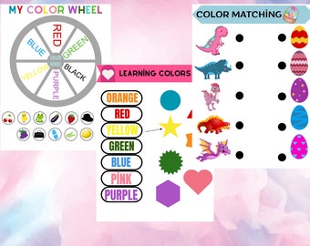 Activités de correspondance des couleurs,Explorons les couleurs,Un monde de couleurs,Activités de couleurs amusantes,Activités pour enfants sur le thème des couleurs,Jeux d'apprentissage des couleurs