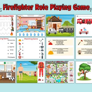 Fire station pretend play printables,Firefighter dramatic play,Firefighter role play, Preschool printables,Toddler activities,Kindergarten