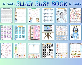 Bluey Busy Book,Summer Busy Book,Bluey Activity Book,Toddler Busy Book Activities,Busy Book Printable,Preschool & Toddler Learning Binder.