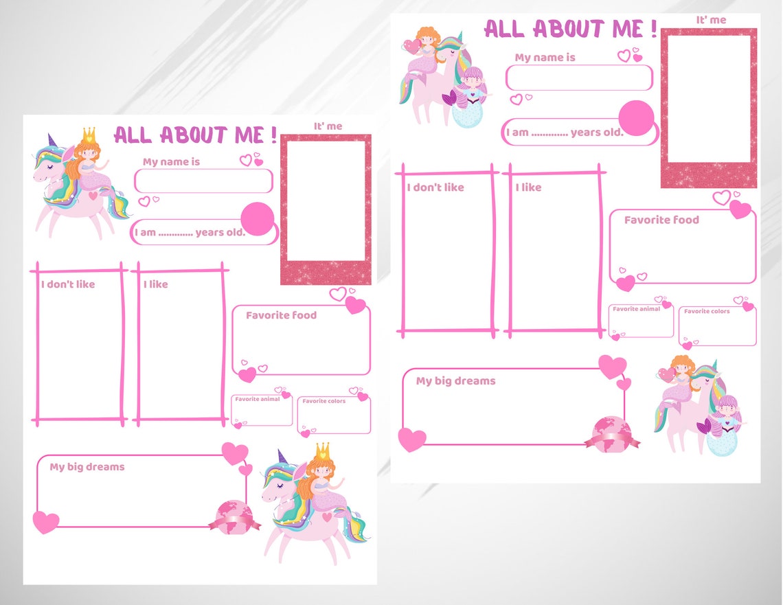 All About Me Printable Book Preschool, INSTANT DOWNLOAD, All About Me ...