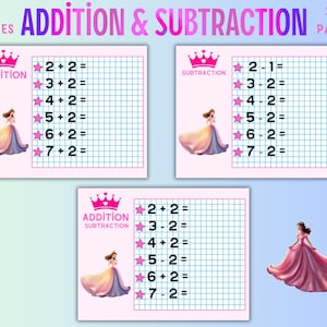 Printable Addition and Subtraction Worksheets for Kids | Educational Math Activities for Homeschool, Classroom,and Practice|Instant Download