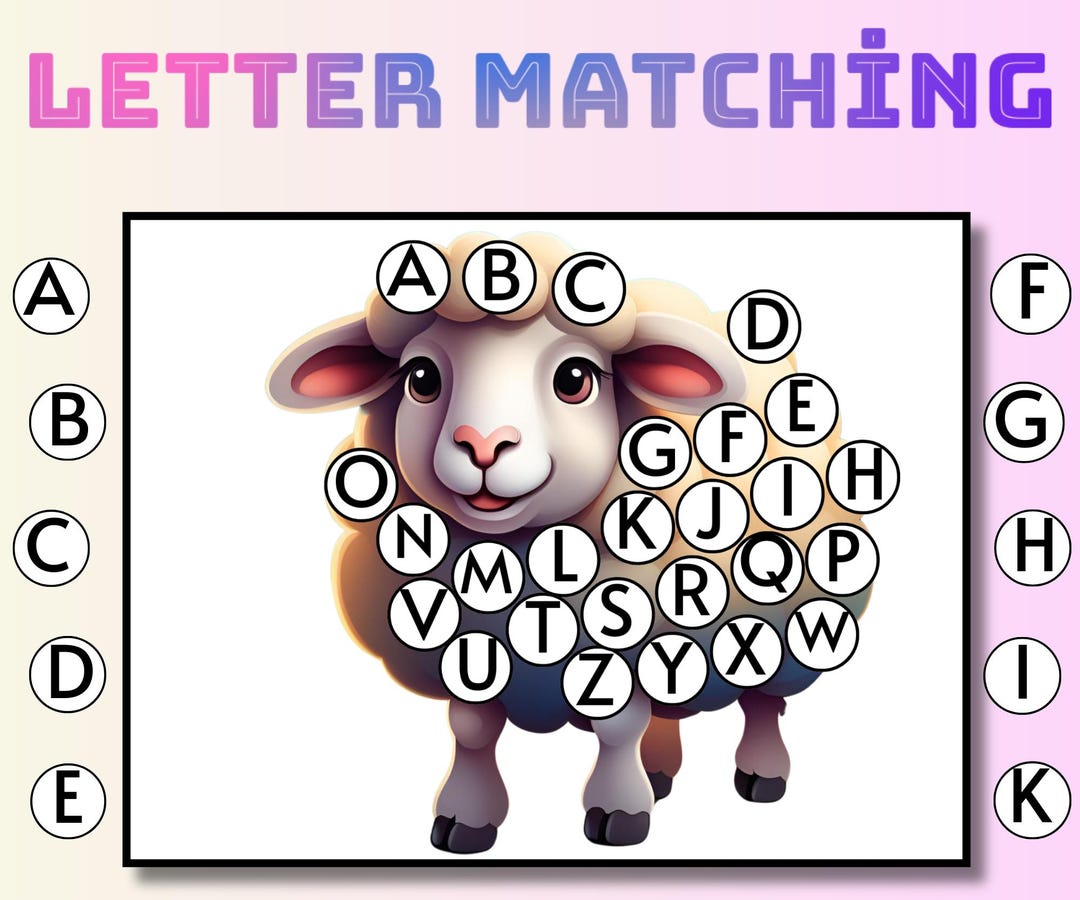 Letter Matching Activity for Kids Printable, Alphabet Matching Game ...