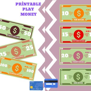 Play Money Printable for Kids – Editable Play Money Template – Pretend Play Money PDF – Homeschool Learning Tool – Classroom Reward System