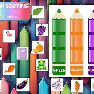 Color Sorting,Color Matching Activity,Color Sorting Printable,Learning Colors ,Preschool Activities,Instant Download,Color sorting preschool