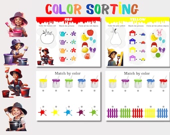 Color Sorting,Color Match,Toddler Colors,Montessori Color,Learning Colors,Preschool Colors,Color Activity,Color Printables,preschool,PDF