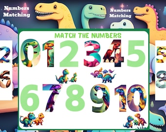 Numbers Matching Activity, Toddler Busy Book Page, Learning Binder, Pre-k Learning, Educational Resource, Montessori Material.