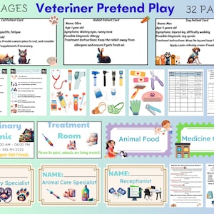 Vet Pretend Play,Pretend Vet Set,Animal Clinic Play,Imaginative Play Vet,Veterinary Role Play,Printable Vet Activities,Kids Vet Play Set,PDF