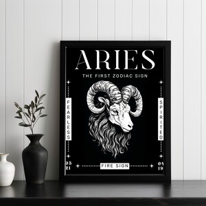 Aries Gift | Aries Wall Art | Aries Birthday | Zodiac Sign Poster | Aries Art Work | April Birthday | Astrology Poster | Aries Zodiac