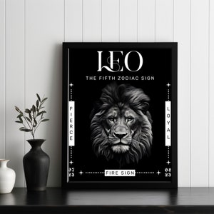 Löwe Poster | Löwe Astrologie Geschenke | Astrologie Poster | Löwe Wandkunst | Löwe Geburtstag Geschenke | Leo Dekor | Sternzeichen Poster | Löwe Sternzeichen Art