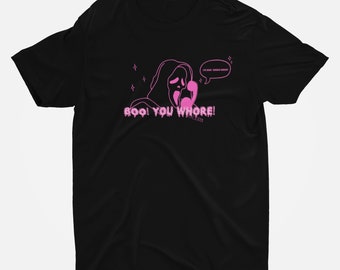 Ghost Face T-Shirt, Halloween T-Shirt, Scream T-Shirt, Horror T-Shirt, Horror Film Lover Gift, Slasher Film Lover T-Shirt, Pink Ghostface