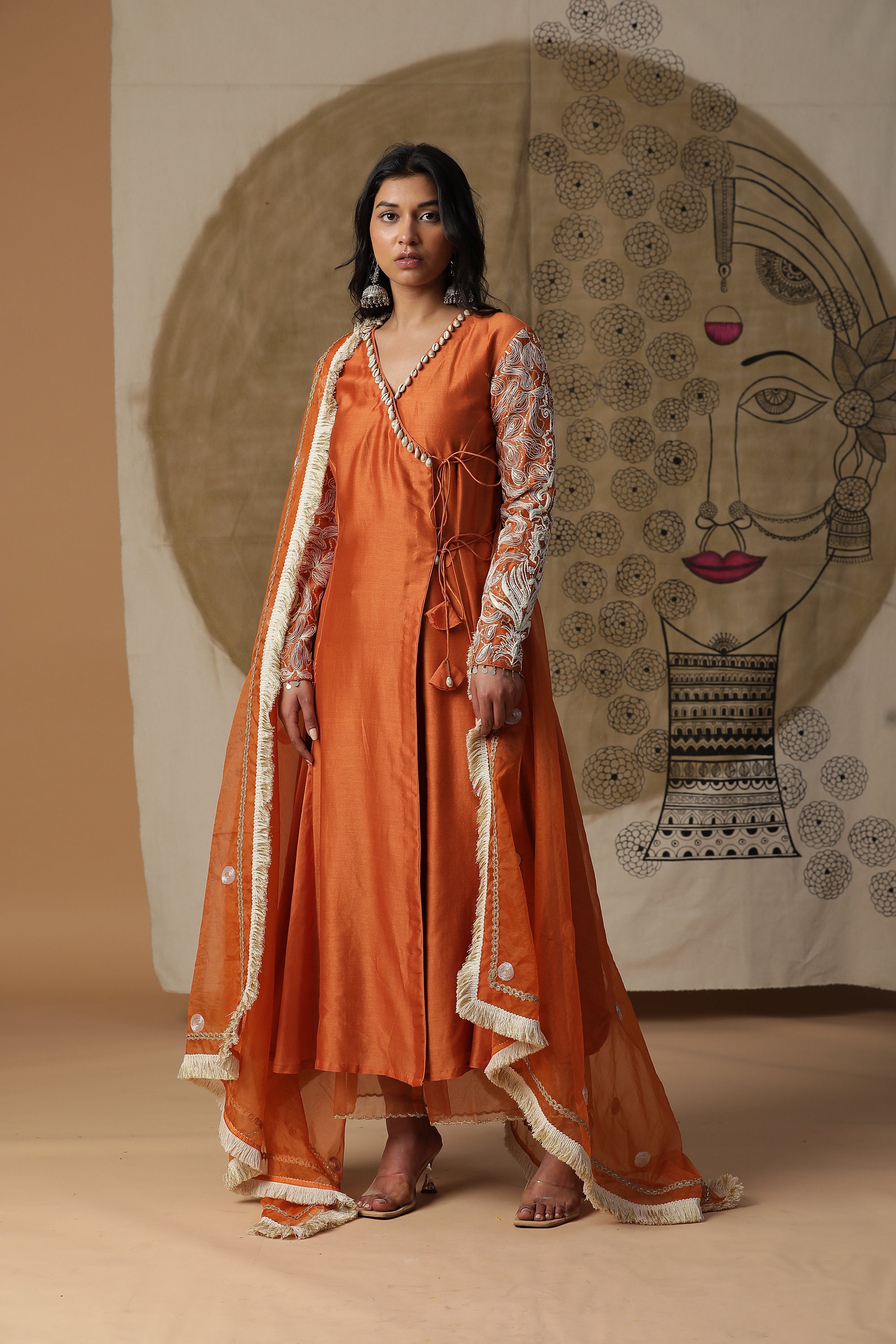 Trisha Kurtha Set - Orange