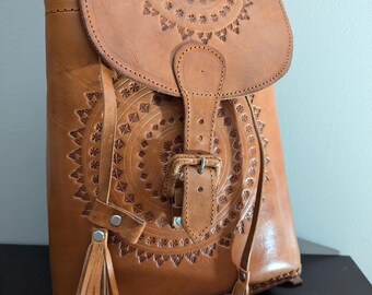 Hand stitched Leather Backpack