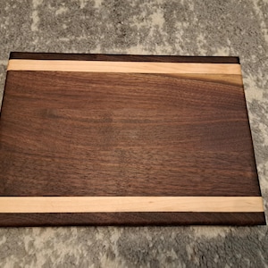 Medium Rectangle Cutting Board made with maple and walnut wood