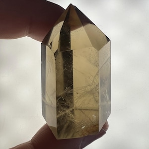 Polished Smoky Quartz Point with RAINBOW – Exceptional Clarity with sharp edges and point | Approx. 30.60 g. 1.50 inches