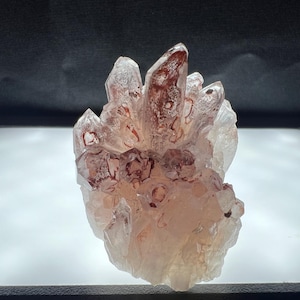 Small Phantom Quartz Cluster with Hematite Inclusions - Orange River, Northern Cape, South Africa
