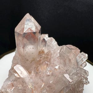 PINK, High Clarity Phantom Quartz Cluster with Hematite Inclusions - Orange River, Northern Cape, South Africa