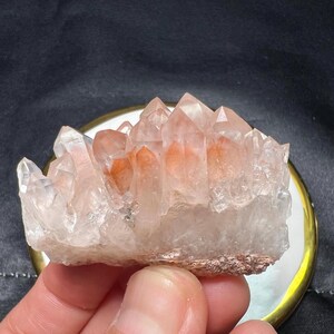 Small Phantom Quartz Cluster with Hematite Inclusions - Orange River, Northern Cape, South Africa