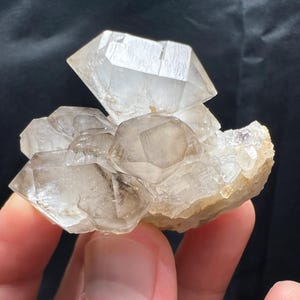 Elestial Double Terminated Smoky Quartz Small Cluster | Portable-Size Smoky Quartz Specimen from Brazil | Skeletal Quartz Crystal | Gwindel