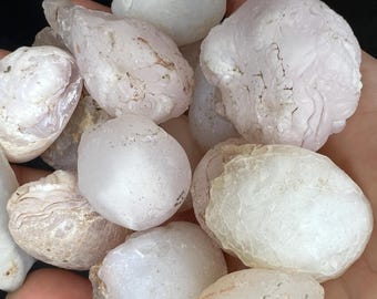 Pink Chalcedony Nodules: Arizona Agate Crystals, Set of 4 or 8