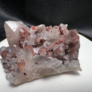 Small Phantom Quartz Cluster with Hematite Inclusions - Orange River, Northern Cape, South Africa