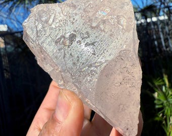 Pink Lemurian Quartz Crystal | Druzy Mica Blades, Colombia