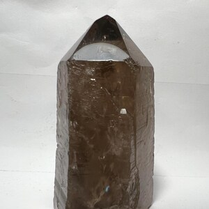 Smoky Quartz Terminated Crystal with Rainbows : Polished Top, Cut Base, from Brazil