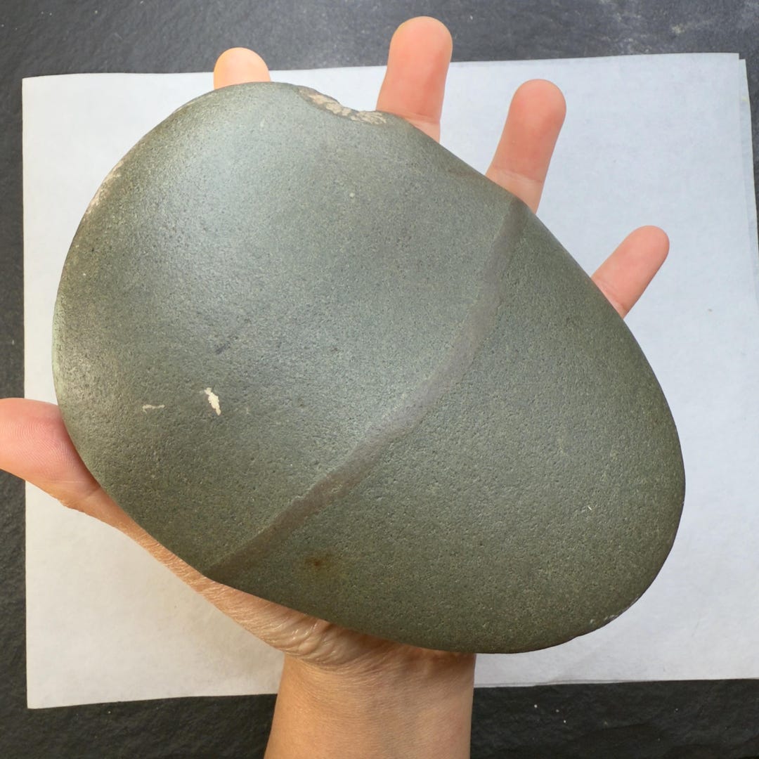 Natural Banded Rock – Greenish Gray Meditative Wishing Stone - Etsy