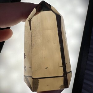 Polished Smoky Quartz Point with RAINBOW – Exceptional Clarity with sharp edges and point | Approx. 117 g 2.50 inches