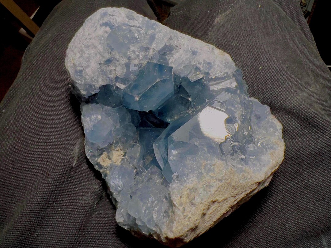 Large Celestite Geode: Exceptional Blue Crystal Cavern - Etsy