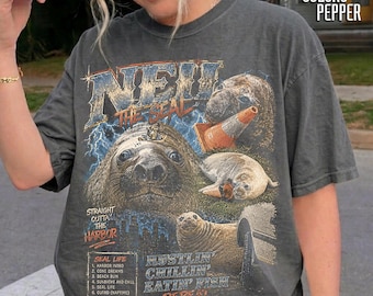 Neil the Seal graphic Comfort Colors® Tee, Tasmanian celebrity, Elephant Seal Illustration Sweatshirt