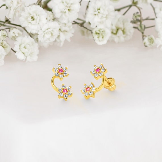 Orecchini Daisy Stud Creati Con Cristalli Zircondia