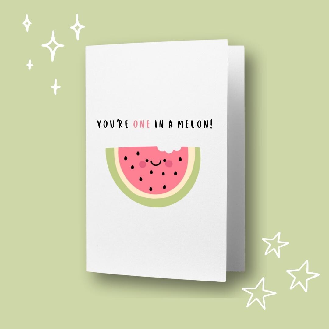 Watermelon Greeting Card - Cute Printable Card (instant Download) - Etsy