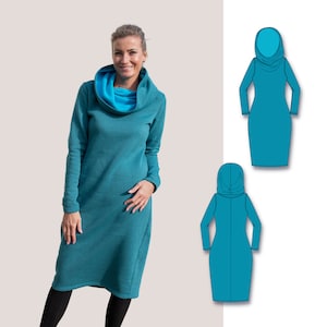 Dress (sweatshirt) Tereza | PDF Sewing pattern + step by step tutorial
