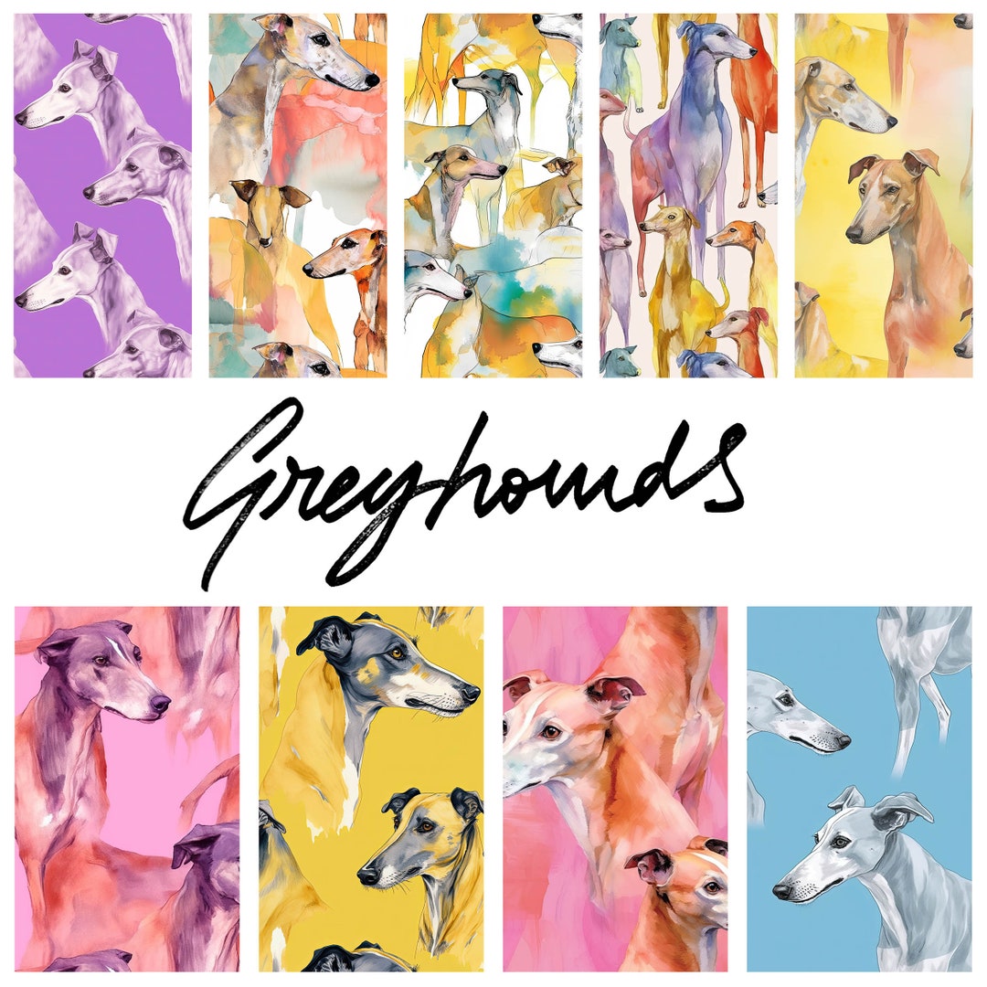 Watercolor Print Patterns Greyhounds Digital Paper Seamless - Etsy