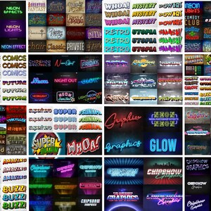 700+ Photoshop Text effects Bundle, Photoshop text effect, neon effect, vintage effects, 3 effects, Text Effects, comic effects, holo effect