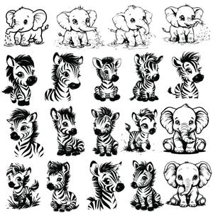 100+ Cute Safari Animals SVG Bundle Cut File Wild Animal Cute Animal ...