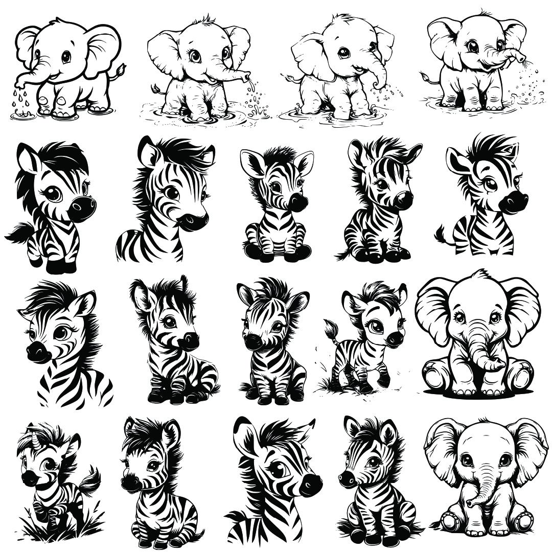 100+ Cute Safari Animals SVG Bundle Cut File Wild Animal Cute Animal ...