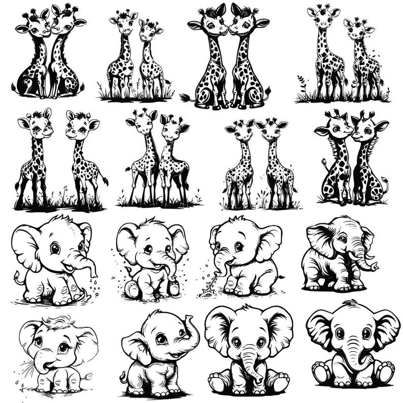 100+ Cute Safari Animals SVG Bundle Cut File Wild Animal Cute Animal ...