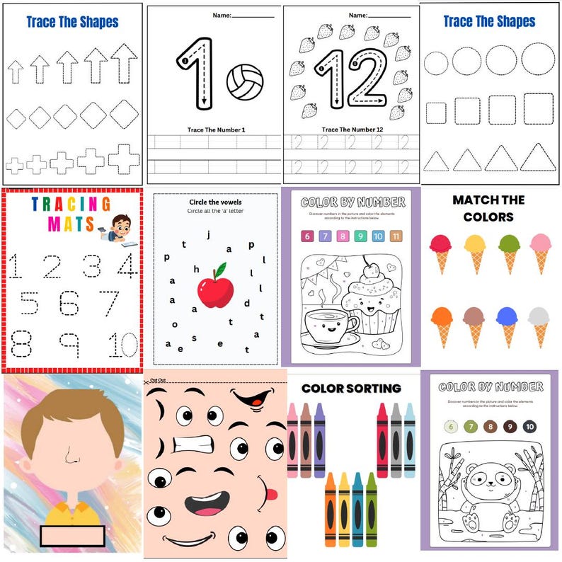 4000 Preschool Learning Worksheets Bundle: Toddler Activities Pdf ...