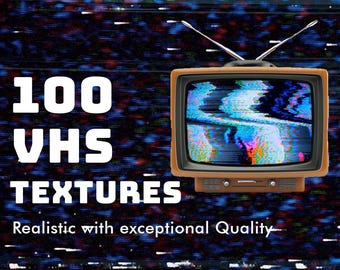 100 VHS-överlägg, Glitch-överlägg, VHS-textur, Twitch-överlägg, Photoshop-överlägg, JPG, Glitch-effektströmöverlägg, Glitch-effektbakgrund