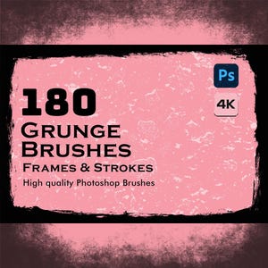 120+ Grunge Frame & Border Photoshop Brushes, Grunge Brushes , Distressed Textures, Grunge Backgrounds, Instant Download, Photoshop Brush