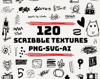 120 Scribble Textures: Hand-Drawn Doodle Art PNG, scribbles , hand drawn png, scribble art, doodle png, scribble png,