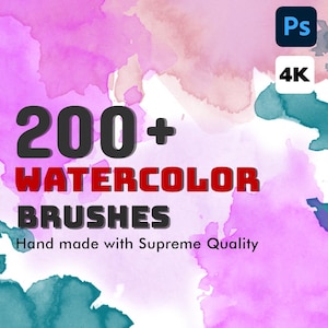 200 pinceles realistas de acuarela para Photoshop - Descarga de pinceles de acuarela - Pincel de acuarela para Photoshop - Pincel de acuarela para Photoshop