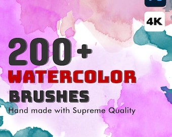 200 pinceles realistas de acuarela para Photoshop - Descarga de pinceles de acuarela - Pincel de acuarela para Photoshop - Pincel de acuarela para Photoshop