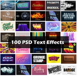 Photoshop Text Effects , text effects bundle , 3D Text effects , melting text effects , illusion text effects, photoshop effect ,text bundle