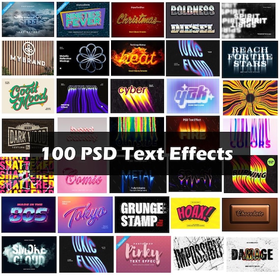Photoshop Text Effects , text effects bundle , 3D Text effects , melting text effects , illusion text effects, photoshop effect ,text bundle