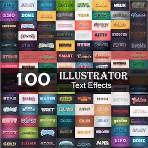 100 Illustrator-tekststijlen, illustratorteksteffecten, tekststijlen, teksteffectbundel, Adobe Illustrator, Illustrator-teksteffectenbundel