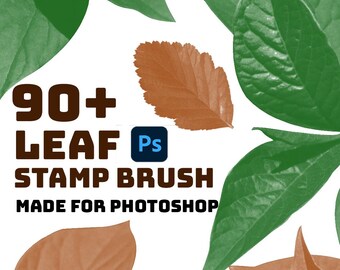 90+ leaf brush stamps, leaf Brush Photoshop , leaves brush, leaf texture, Realistic leaf, leaf shapes, Digital paintings, leaf painting,