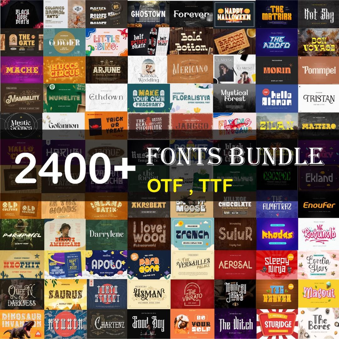 The Ultimate 2400+ Fonts - Font Bundle Ttf Svg Heart Font, Cricut ...